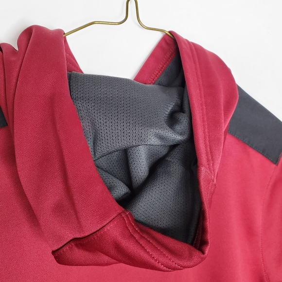 24) NIKE Dri-Fit Logo Hoodie Pullover Maroon Sz. M - Picture 5 of 12